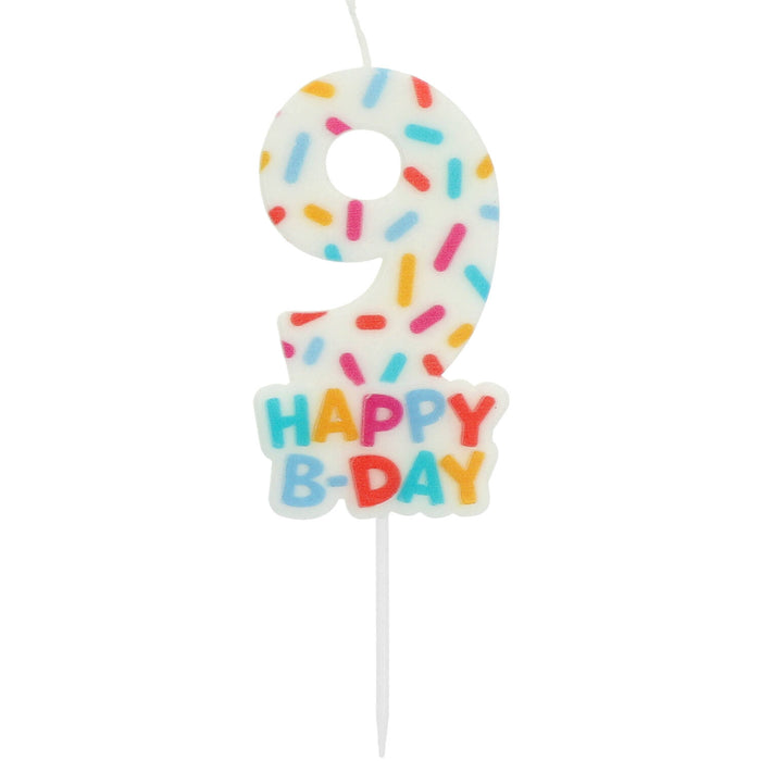 Zahlenkerze Geburtstag "Cozy Sprinkles" 7 cm | Bunt