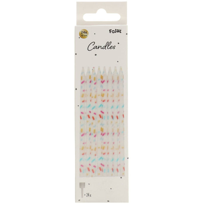 24 Kerzen Cozy Sprinkles | 10 cm Mehrfarbig