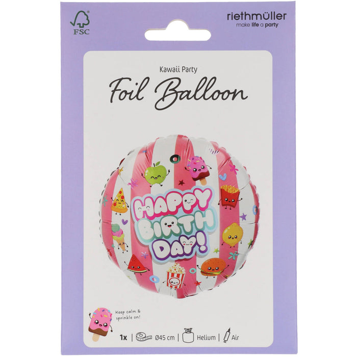 18"/Ø45cm Folienballon "Kawaii Party"