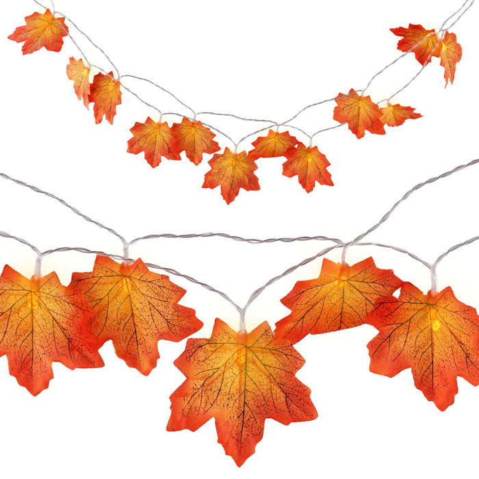Herbstblatt Lichterkette mit 20 LED Leuchten | 215 cm