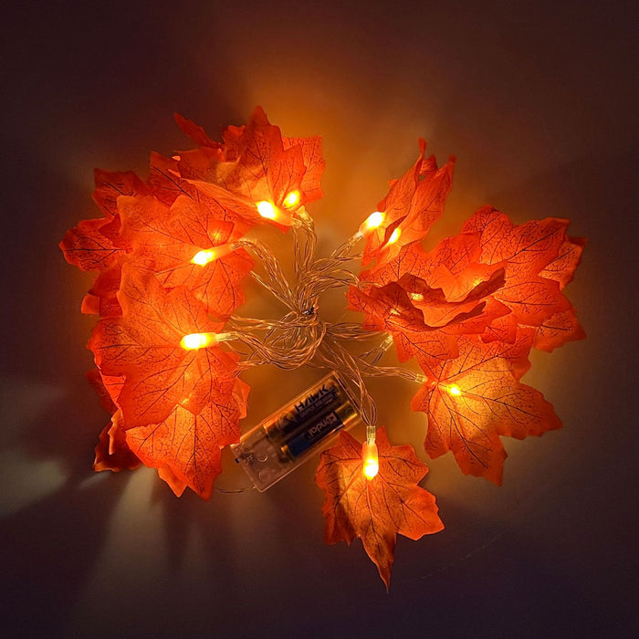 Herbstblatt Lichterkette mit 20 LED Leuchten | 215 cm