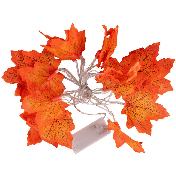 Herbstblatt Lichterkette mit 20 LED Leuchten | 215 cm