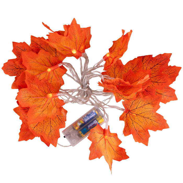 Herbstblatt Lichterkette mit 20 LED Leuchten | 215 cm