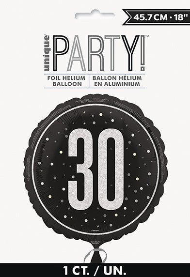 ABC18 Folienballon GLITZ Black Ø 45cm | #30