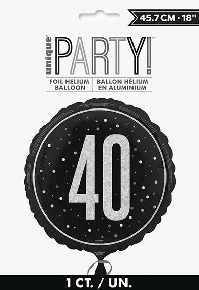 ABC18 Folienballon GLITZ Black Ø 45cm | #40