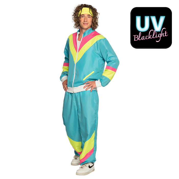 Trainingsanzug "Retro Man" für Herren | Neonblau - UV
