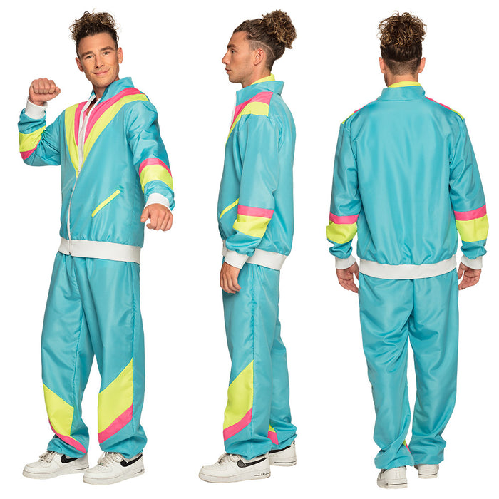 Trainingsanzug "Retro Man" für Herren | Neonblau - UV