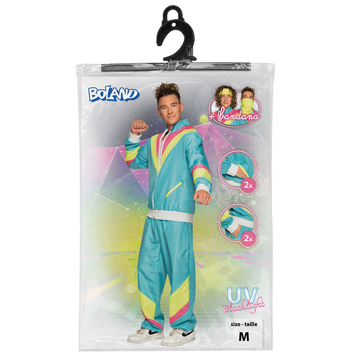 Trainingsanzug "Retro Man" für Herren | Neonblau - UV