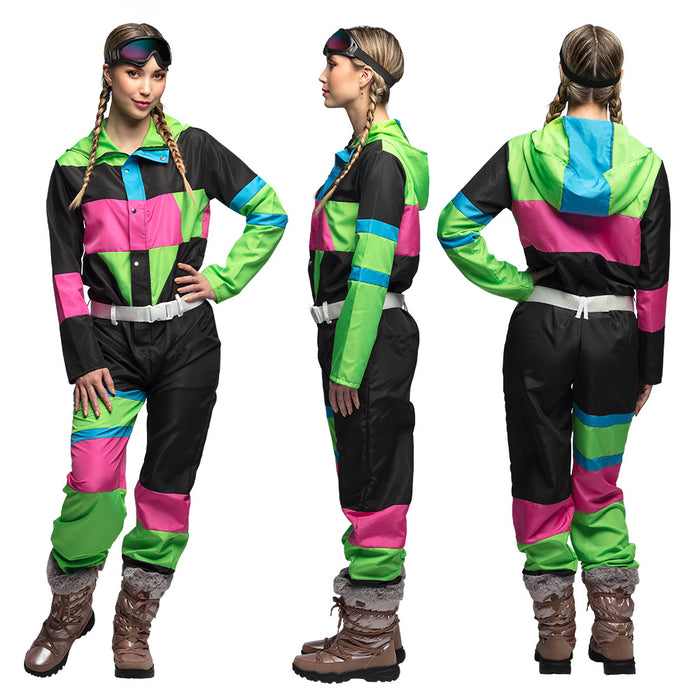 Skianzug "80´s" für Damen 3-tlg. | Schwarz