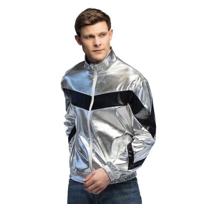Metallic Trainingsjacke "Cosmic" für Herren | Silber