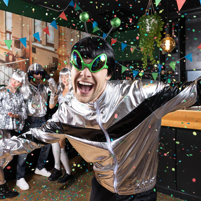 Metallic Trainingsjacke "Cosmic" für Herren | Silber