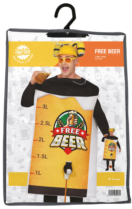 Spaßkostüm "Frei-Bier" für Erwachsene | Einheitsgröße 52-54 (L)