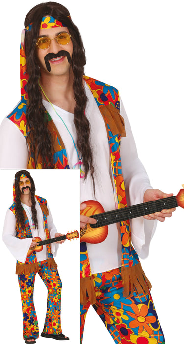 70er Jahre Hippie Flower Kostüm für Herren | 3-tlg.