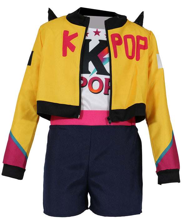 K-Pop Kostüm "Nova" für Damen | Gelb Schwarz