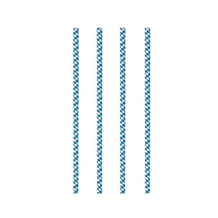 Papierstrohhalme "Bayrisch Blau" | 100 Stück Ø 6 mm x 20 cm