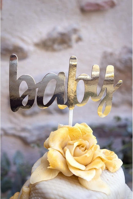 Tortendeko Folie Baby Shower Gold