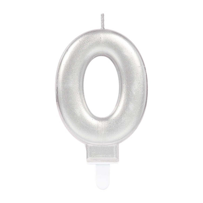 "Starlight Birthday" Zahlenkerze 9,3cm | Silber