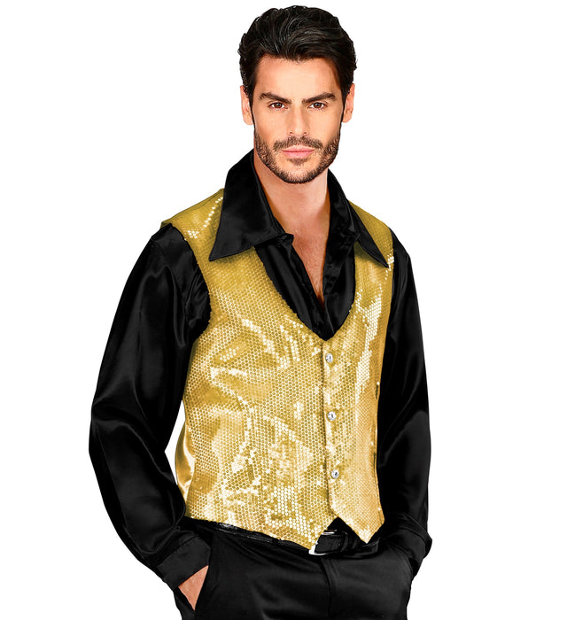 Pailletten Weste für Herren | Gold