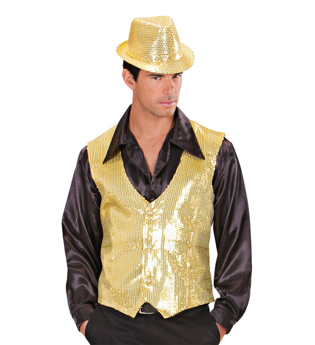 Pailletten Weste für Herren | Gold