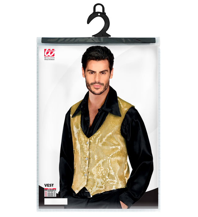 Pailletten Weste für Herren | Gold