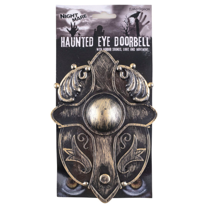 Halloween Deko "Türklingel mit Auge" - Animatronic | 14x5x20 cm