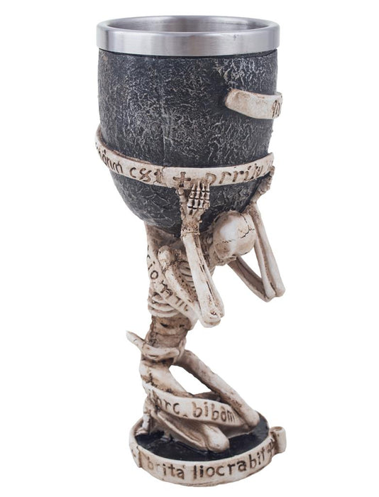 Halloween Pokal Becher mit Skelett | Metall 18 x 8 cm Dekoration