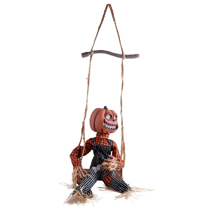 Halloween Dekofigur "Schaukelkürbis" Animiert | 90 cm