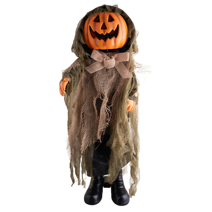 "Kürbis Kopf Puppe" Animiert - 90 cm | Orange