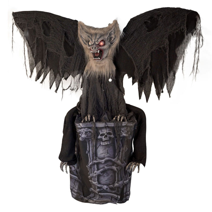 Halloween Dekofigur "Wasserspeier Fledermaus" Animiert | 146 cm