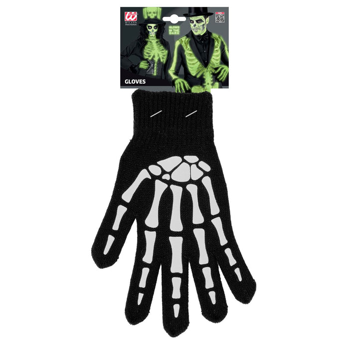 Skelett Handschuhe Glow in the Dark | Schwarz Weiß