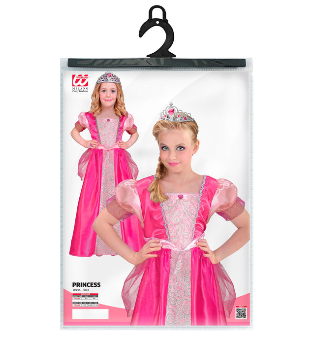 Prinzessin Kinderkostüm Kleid und Tiara | Rosa