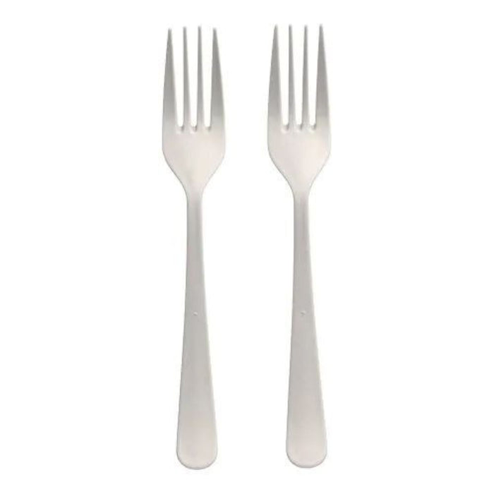 10 Mehrweg PP Gabeln 19 cm | Weiß