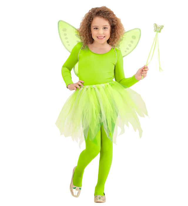 Fee Kinderkostüm Set "Magic Fairy" 3-tlg. Flügel Tütü Stab | Hellgrün