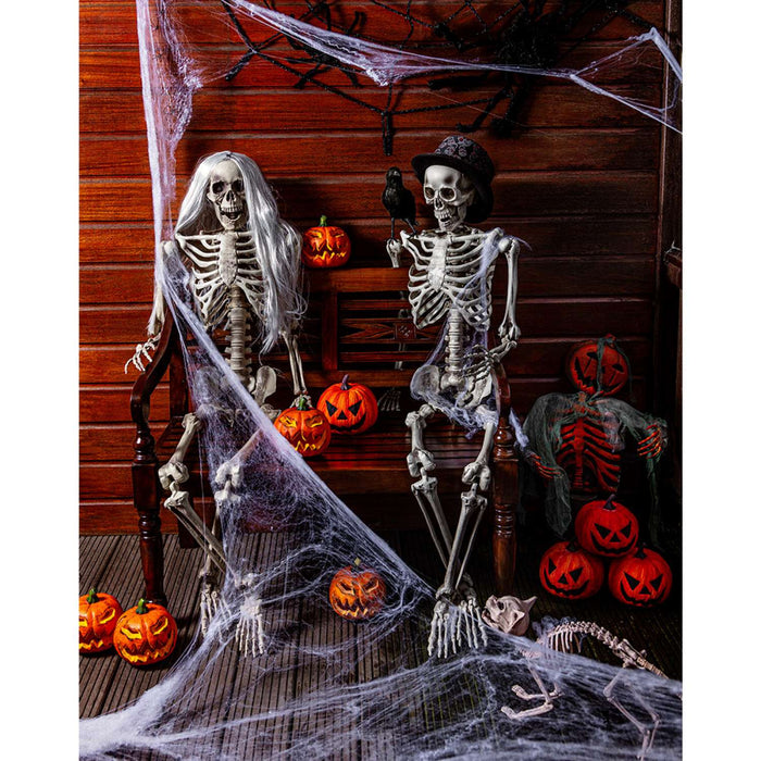 Hut Zylinder Halloween "Totenköpfe" | Schwarz