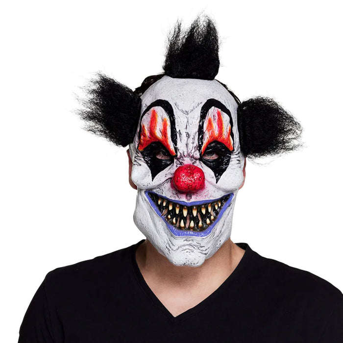 Halloween Latex Maske "Clown Scary" mit Haaren