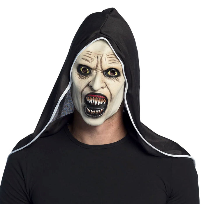 Halloween Latex Maske "Screaming nun" mit Nonnenhaube
