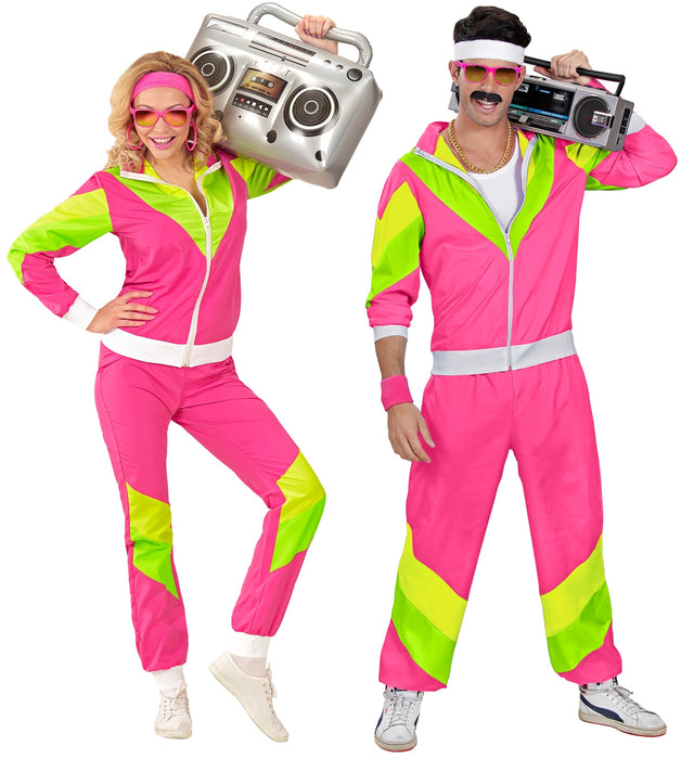 Party Trainingsanzug "80er Jahre" für Erwachsene | Pink