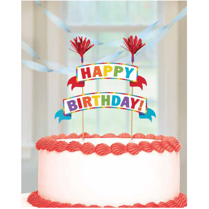 Kuchen Deko "Happy Birthday" Wimpelkette | Bunt - Cake Topper