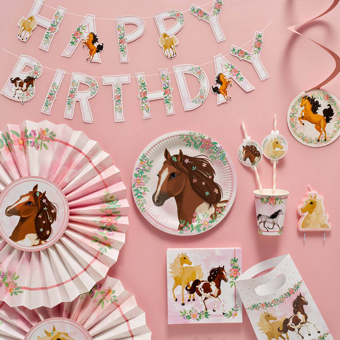 "Beautiful Horses" | Deko-Set Girlande und 3 Fächer