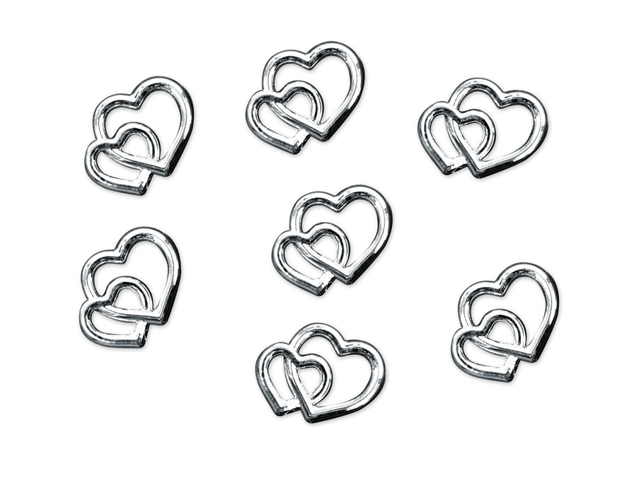 Dekostein Ringe Herzen 25Stk. silber