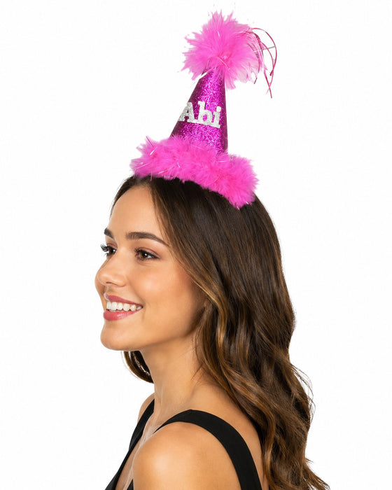 Haarreif mit "Abii" Minihut - Pink | Schulabschluss Party Doktorhut