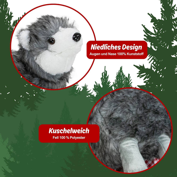 Kuschelige Wolf Handtasche | 30x40x13cm - Grau