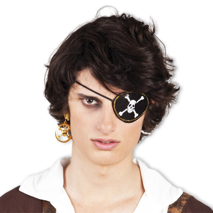 Piraten Set "Totenkopf" 2-tlg. | Ohrring und Augenklappe