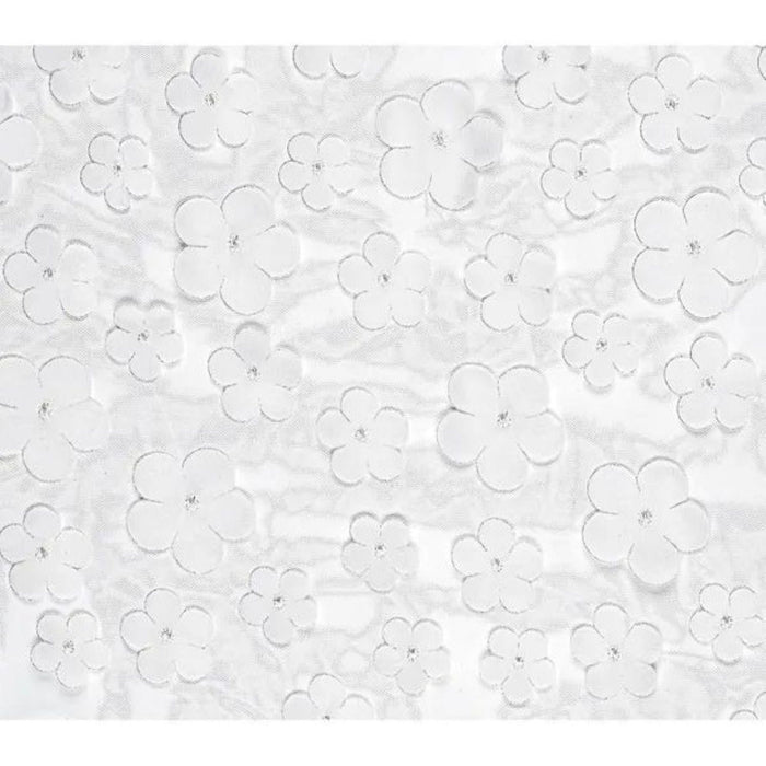 Tischläufer "Blumen" 26 cm x 500 cm | Weiß