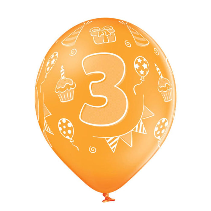 Luftballon Ø30cm Geburtstag #3 | 6 Stk. Bunt