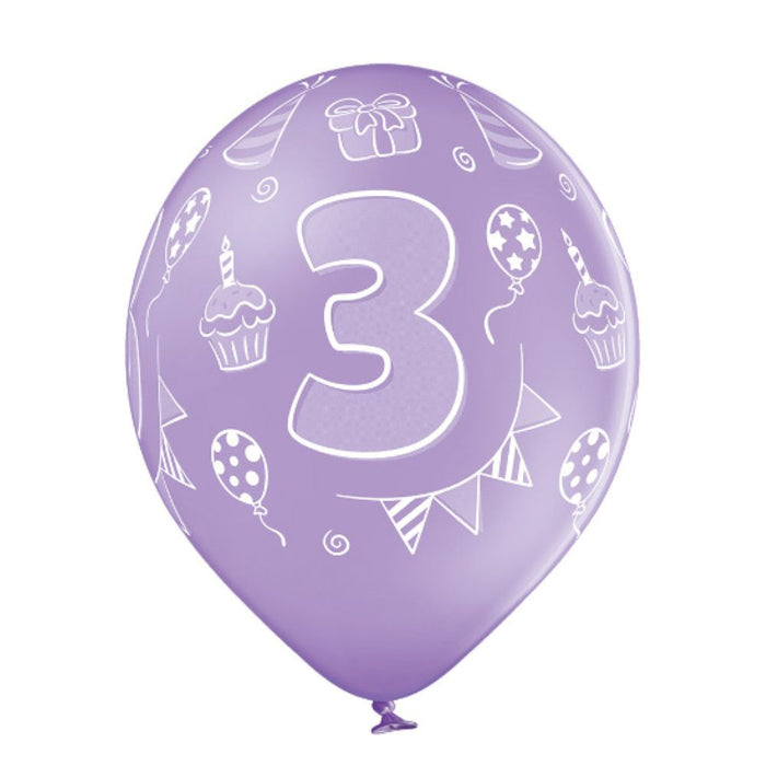 Luftballon Ø30cm Geburtstag #3 | 6 Stk. Bunt