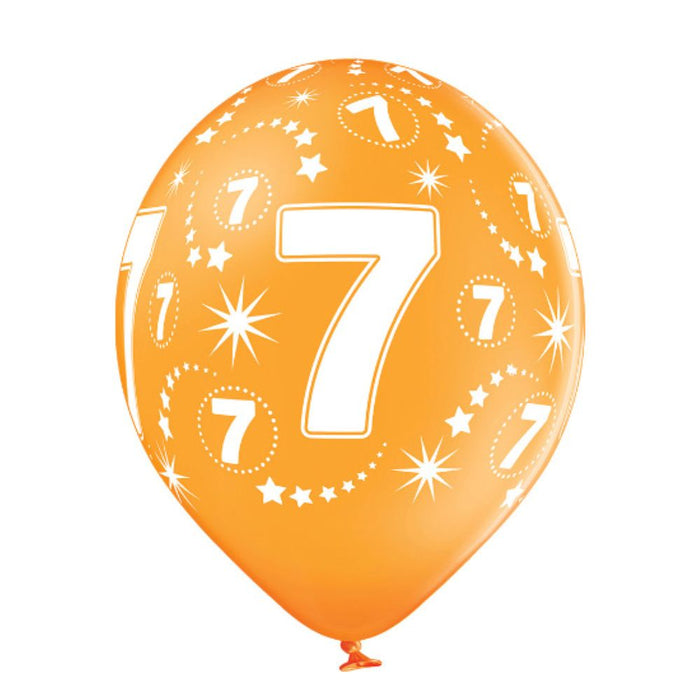 Luftballon Ø30cm Geburtstag #7 | 6 Stk. Bunt