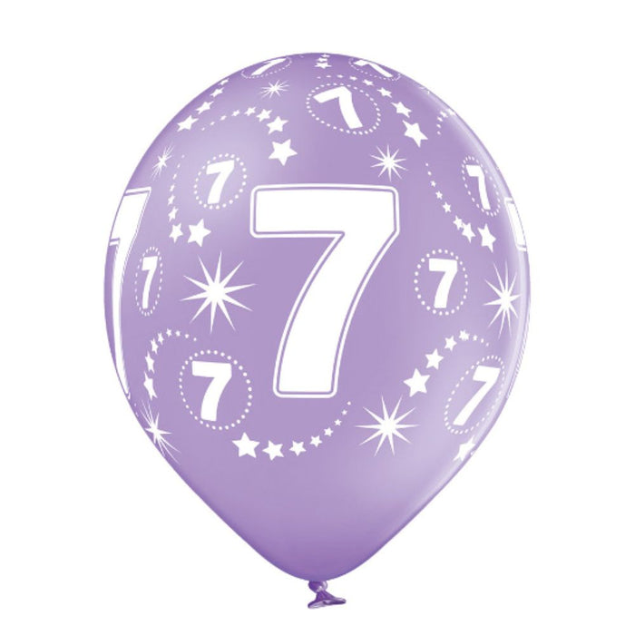 Luftballon Ø30cm Geburtstag #7 | 6 Stk. Bunt