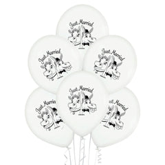 Luftballon Ø30cm "Just Married" | 6 Stk.