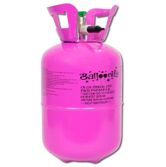 feiermeier Helium-Set Einwegflasche 0,20 m³ + 25 bunte Premium-Ballons (Ø 30 cm)
